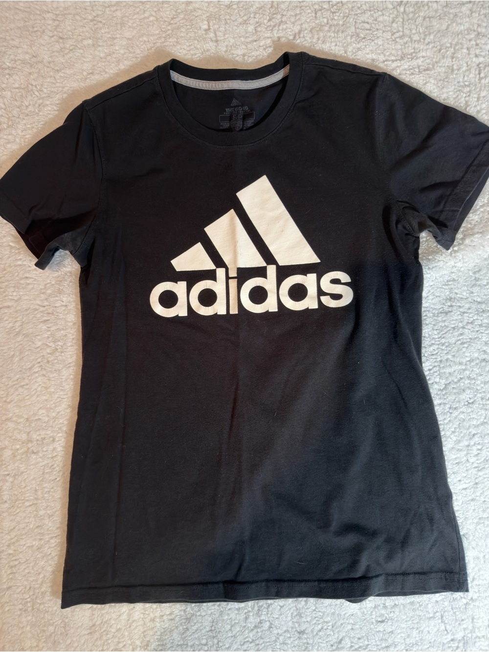 adidas Black Tee with White Trefoil Logo
